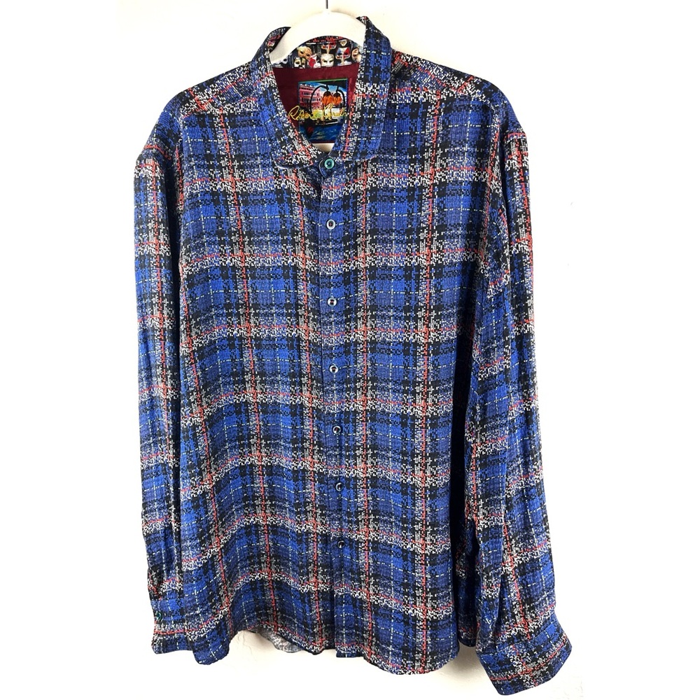 Robert Graham Knowledge Wisdom Truth Button Down Flip Cuff Shirt Mens 2XL